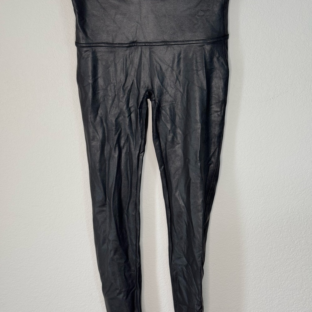 Black Faux Leather Spanx Leggings